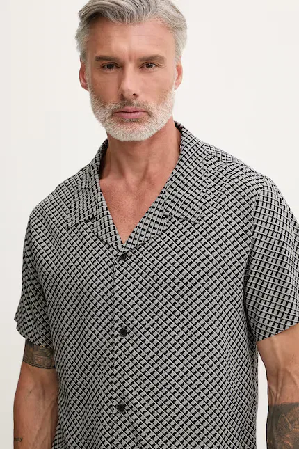 Пляжная рубашка из вискозы Beach Shirt BOSS, серый — фото 3