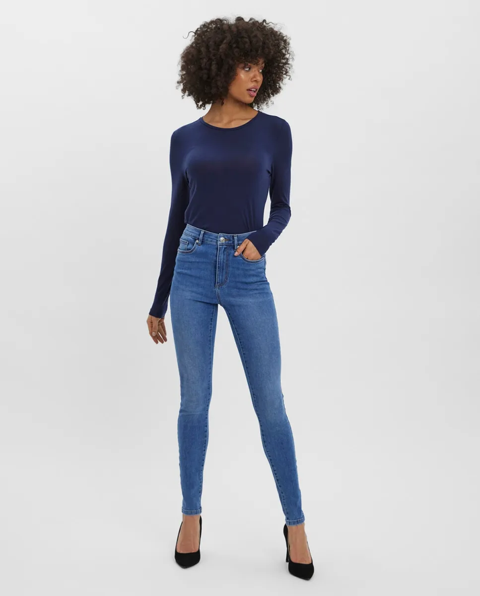 

Женские узкие джинсы с высокой талией Vero Moda, синий