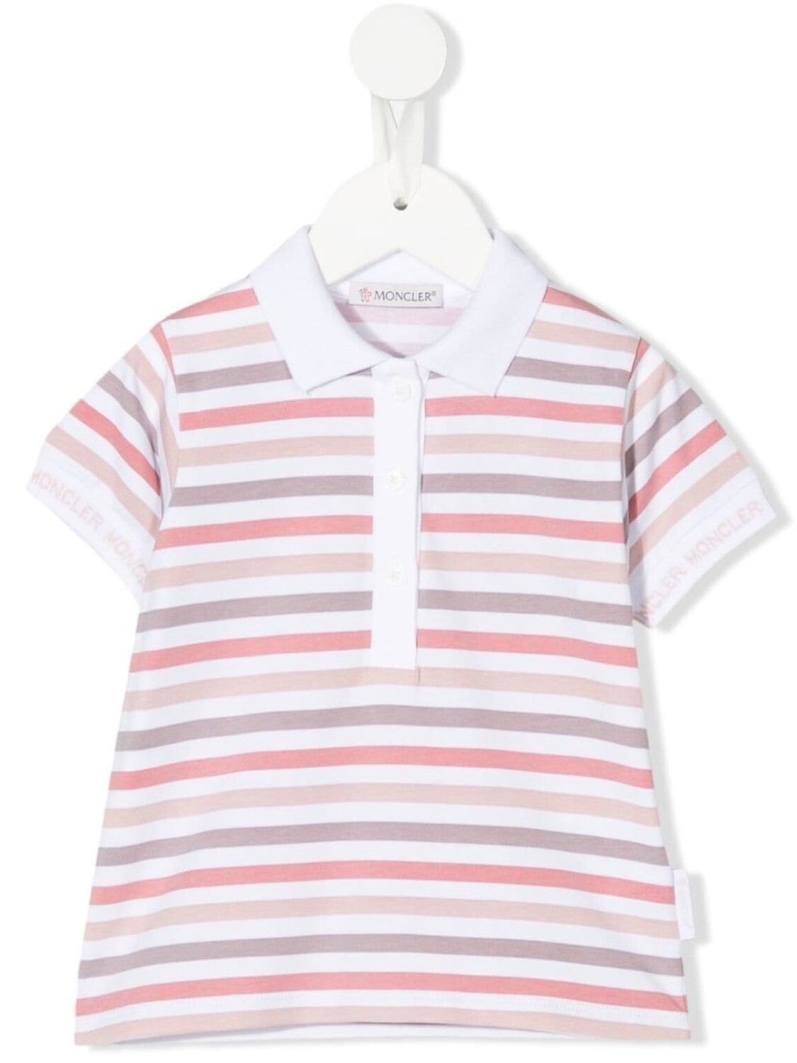 

Moncler Enfant рубашка поло в полоску, розовый