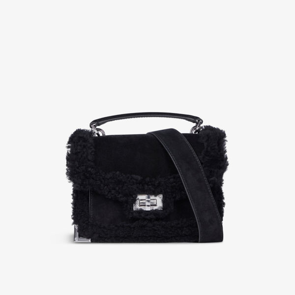 

Маленькая сумка через плечо Emily из замши и кожи The Kooples, черный