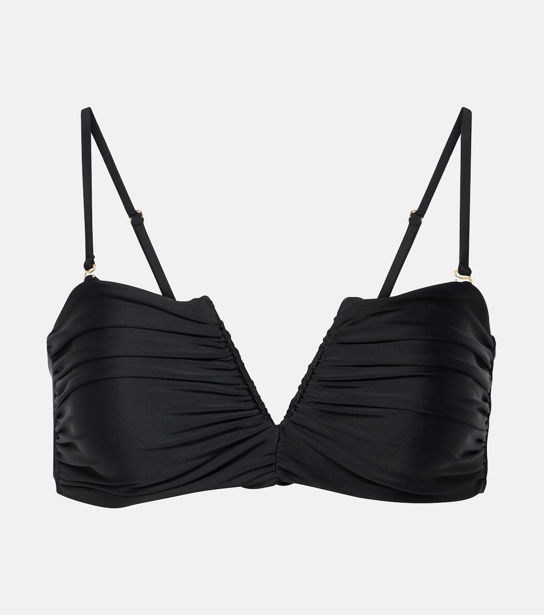 

Верх бикини со сборками Calla Jade Swim, черный
