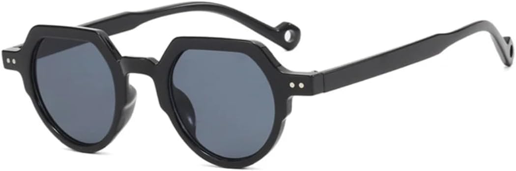 

Солнцезащитные очки с защитой UV400 | Маленькие круглые заклепки, цветные линзы | Для женщин и мужчин, для занятий спортом на открытом воздухе и вождения DSVIGF, Black Gray