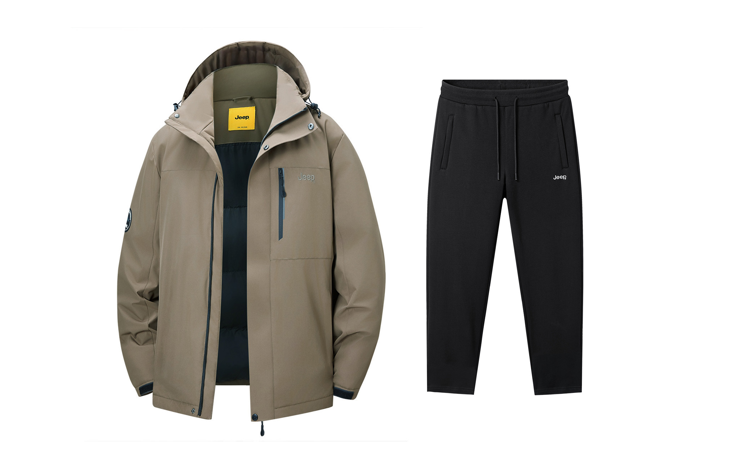 

Толстовка Casual Sportswear утепленная с флисовой подкладкой Jeep, army зеленый long-sleeved top+черный fleece-lined casual pants