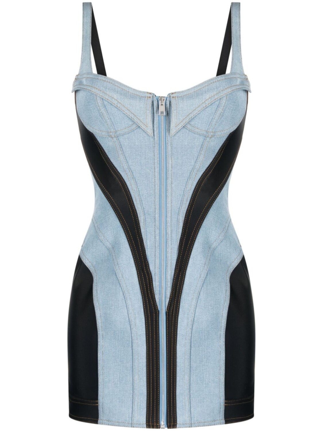 

Mugler джинсовое платье мини с корсетом, черный