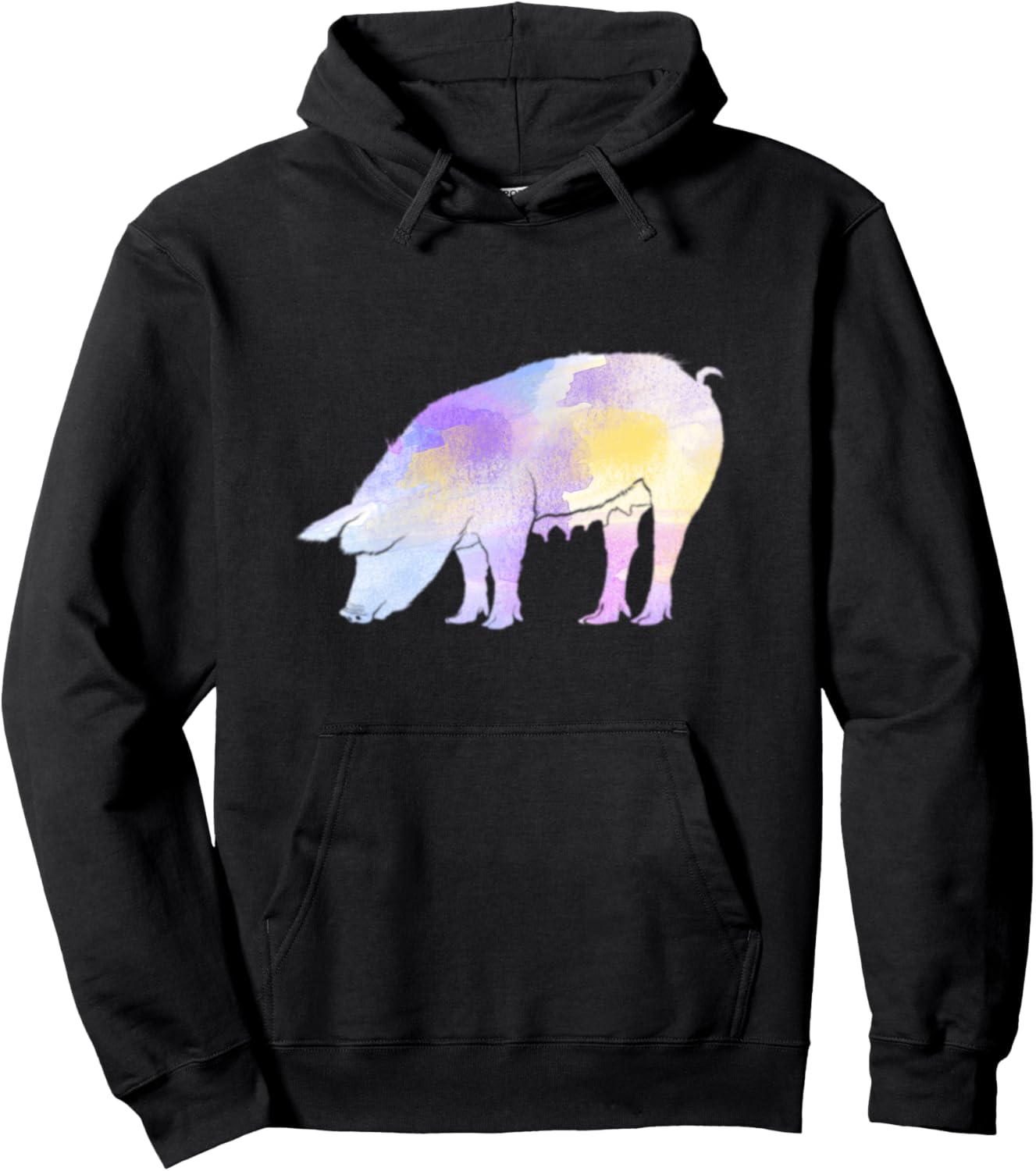 

Худи с акварельным рисунком свиновода, фермера, любителя животных и фермера Pig Lover Pig Farm Watercolor Paint Farmer, черный