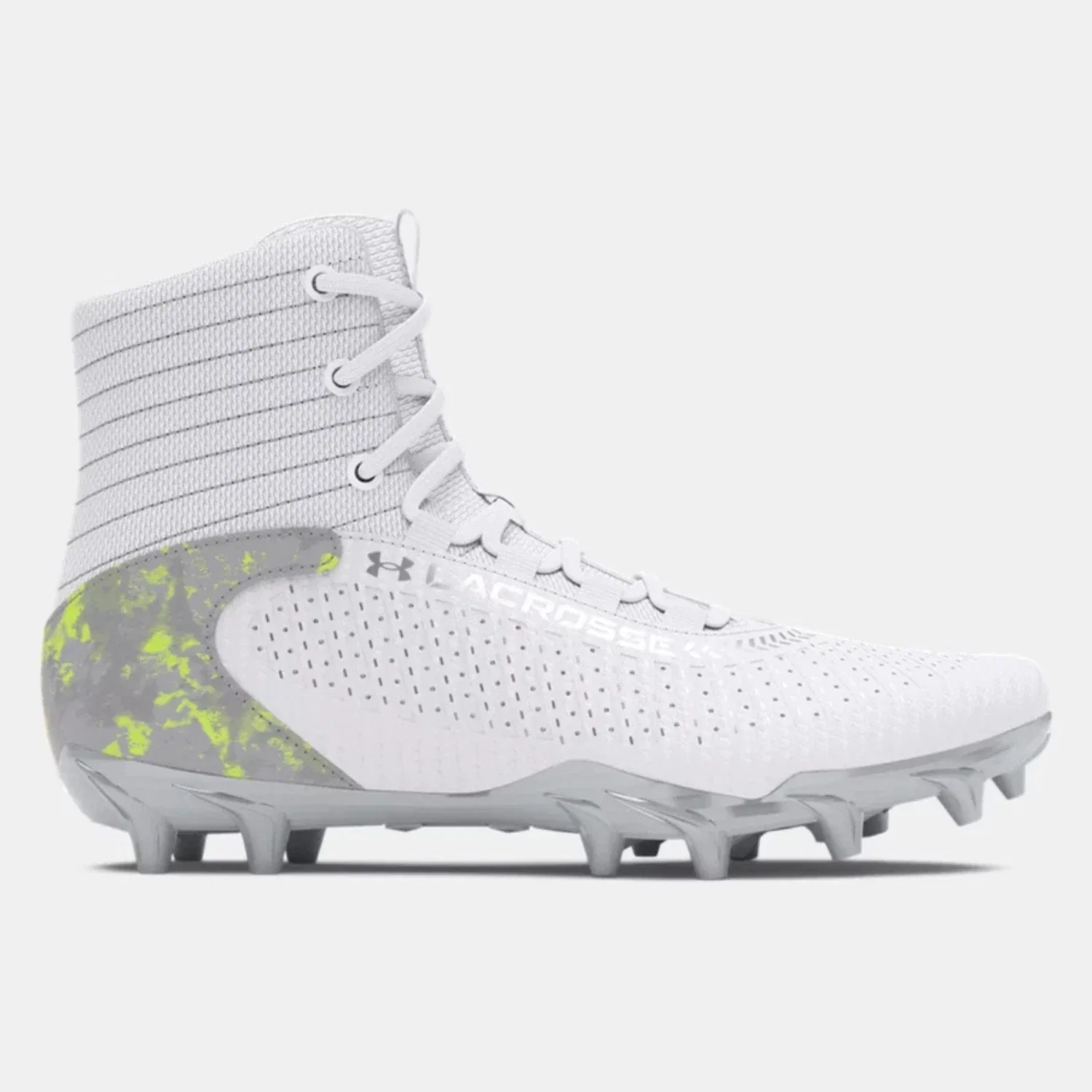 Мужские бутсы для лакросса Under Armour Highlight 2 MC 3028699-100, детские, белые с серебристым рисунком, TF9701 — фото 2