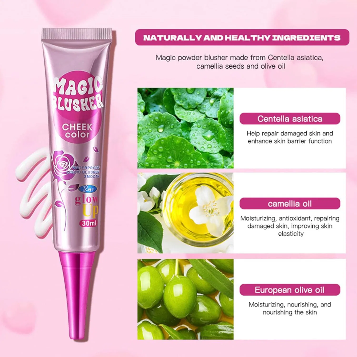 Жидкие румяна Color Changing Waterproof Long Lasting Natural Blush Cream — фото 4