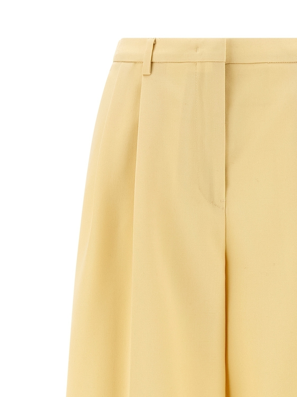 Шерстяные брюки со складками JIL SANDER, желтый — фото 3