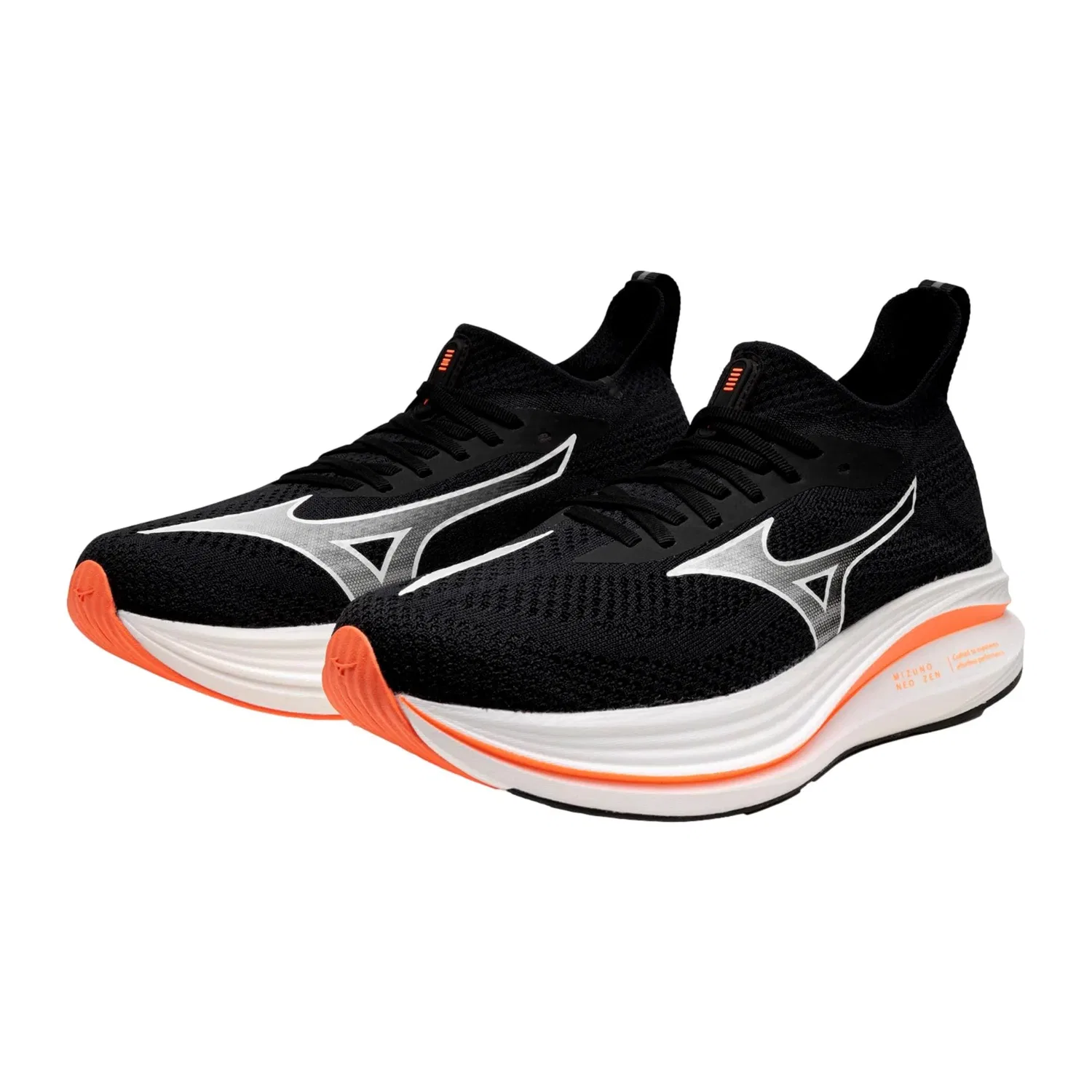 Мужские кроссовки Mizuno Neo Zen Black / White - Fiery Coral 2 J1GC258603 — фото 2
