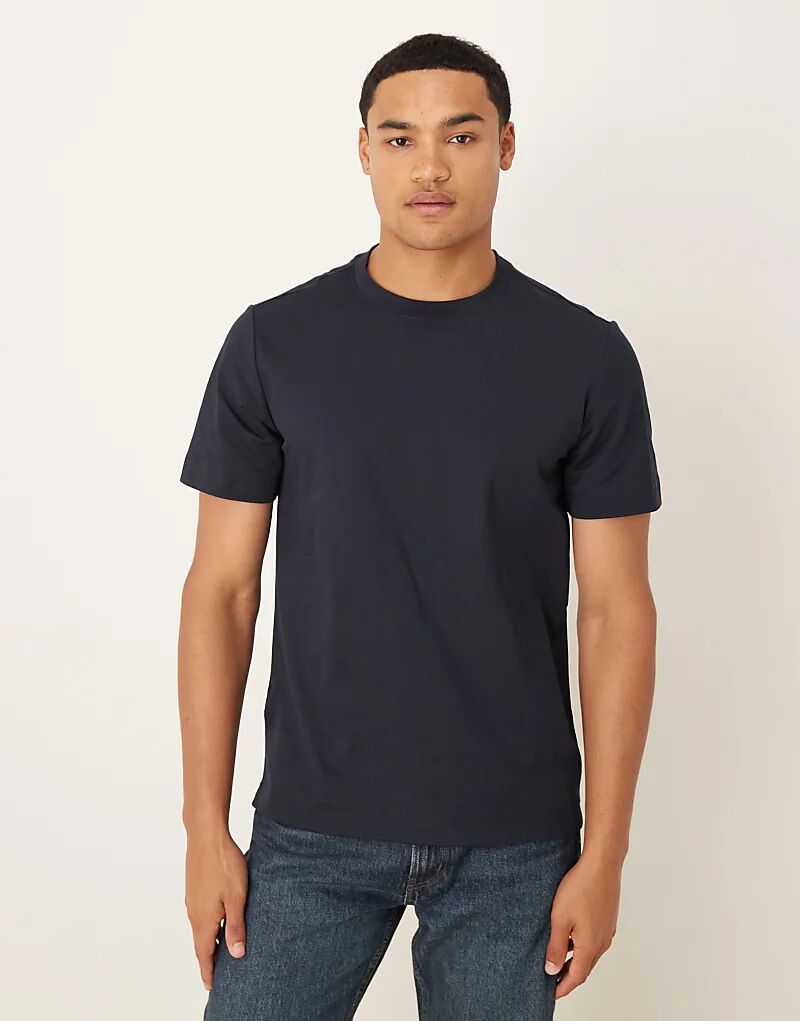 

Футболка из хлопковой смеси Mango темно-синего цвета