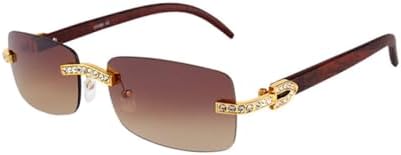 

Винтажные модные солнцезащитные очки без оправы со стразами, 2026 год, популярные очки с бриллиантами и металлическим покрытием, для мужчин и женщин, унисекс MTZJH, C3