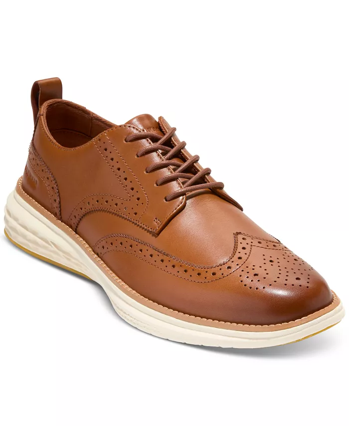 

Мужские классические оксфорды Grand Hurrion с крыловидным носком Cole Haan, коричневый