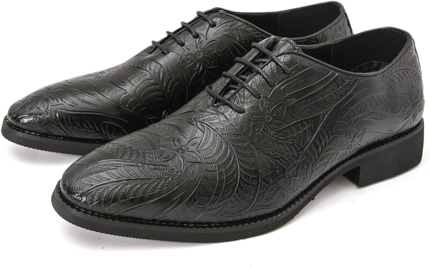 

Мужские кожаные туфли с тиснением, классические оксфорды на шнуровке для формальных и деловых мероприятий, удобная обувь для офиса Khwfjas, черный