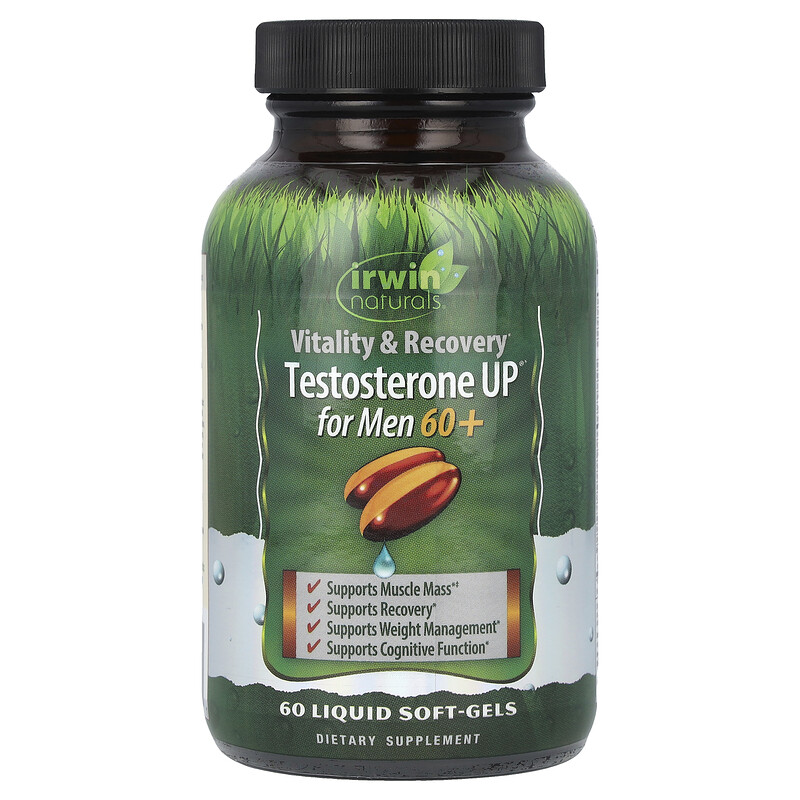 

Irwin Naturals, Testosterone UP for Men 60+, 60 Liquid Softgels