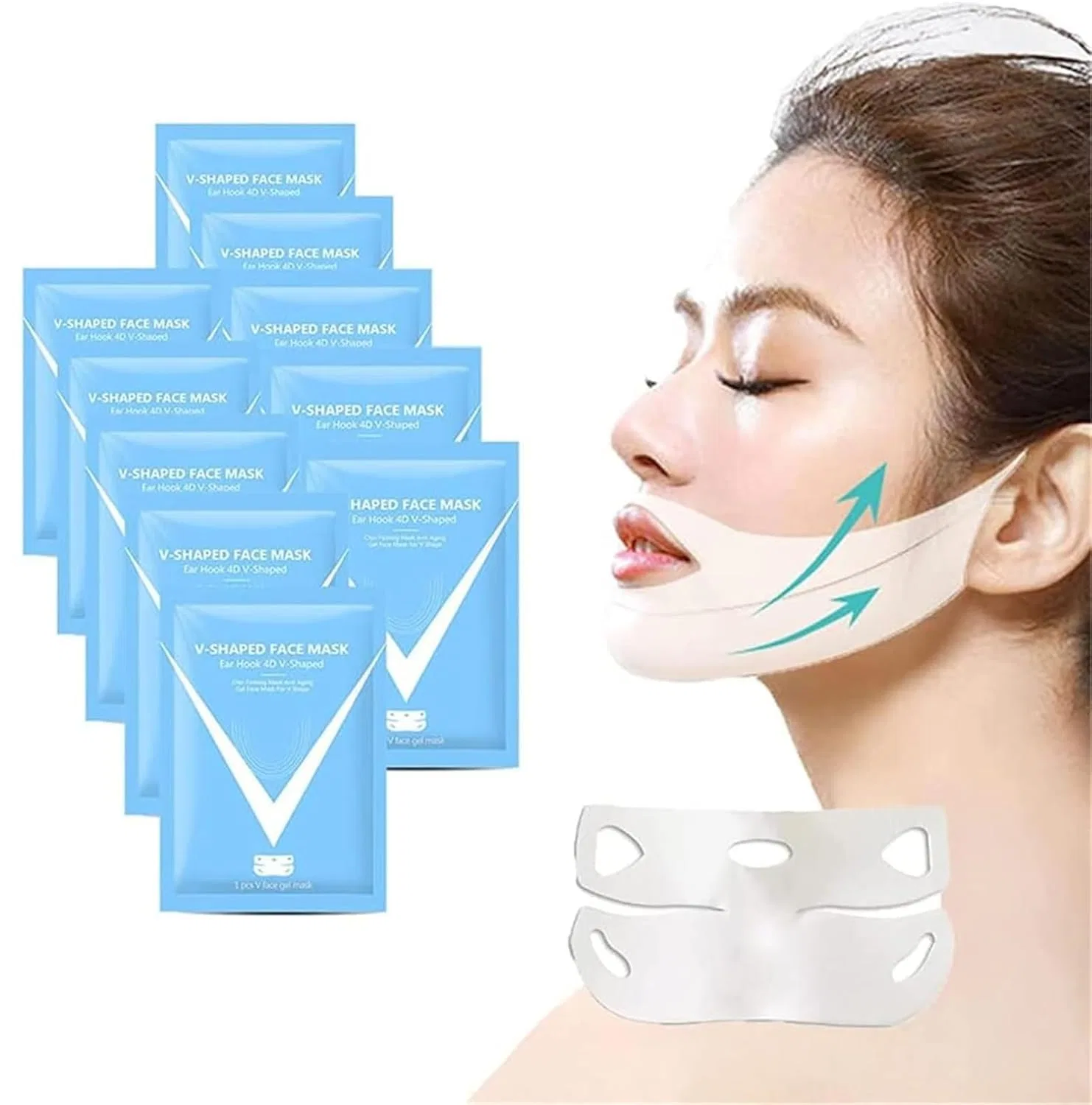 Лифтинг-маска Bloskin для подбородка, 10 шт. Petsburg, 10 Pieces.