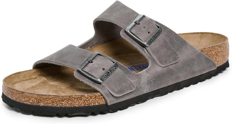 

Женские шлепанцы Birkenstock с открытой пяткой, Iron Oiled Leather