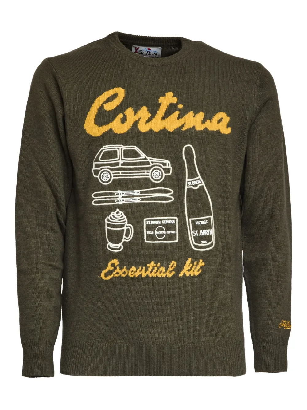 

Джемпер с длинными рукавами и круглым вырезом Mc2 Saint Barth, зеленый