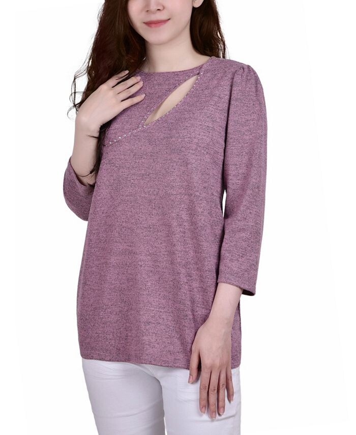 

Топ Petite Space Dyed с заклепками NY Collection, фиолетовый