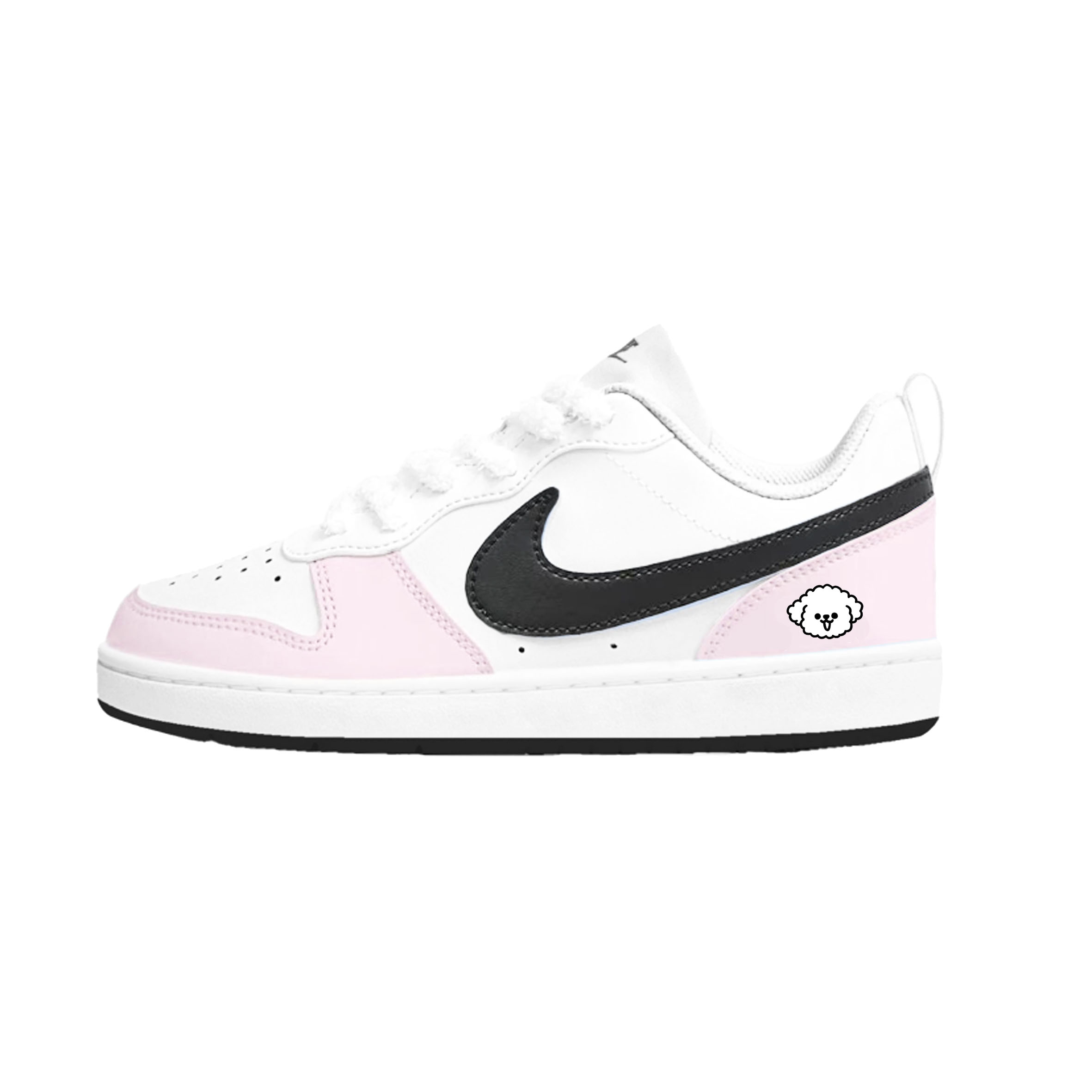 

Nike Court Borough Pink Teddy низкие детские скейтбординговые кроссовки светло-розовый подростки