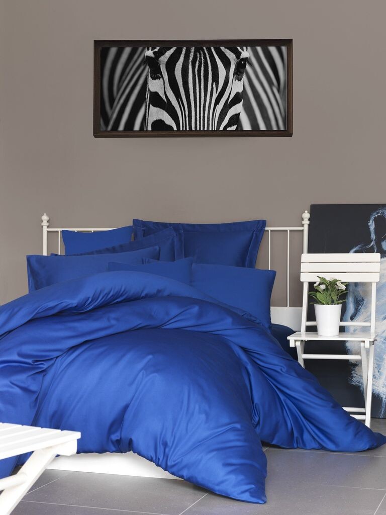 

L'Essentiel Linge de Maison, De Dark Blue, комплект двойных пододеяльников из атласа (FR), темно-синий, 100 % хлопковый сатин, 200 x 200 см