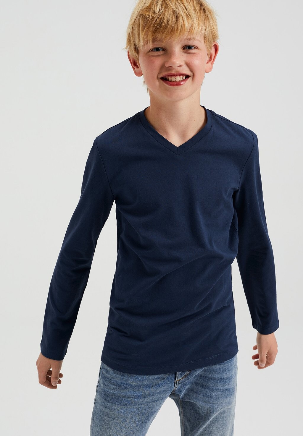 Рубашка с длинным рукавом MET V-HALS WE Fashion, цвет blue — фото 2