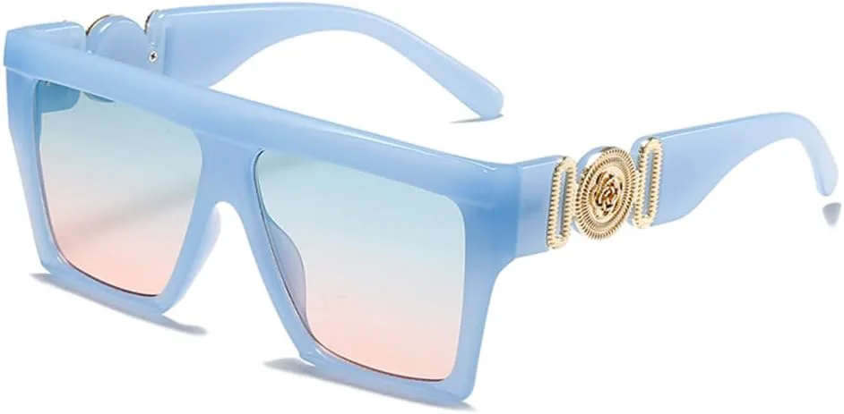 

Модные солнцезащитные очки-щиток для женщин и мужчин, линзы, металлическая оправа, роскошный повседневный стиль, защита от ультрафиолета UV400 LVTFCO, C6