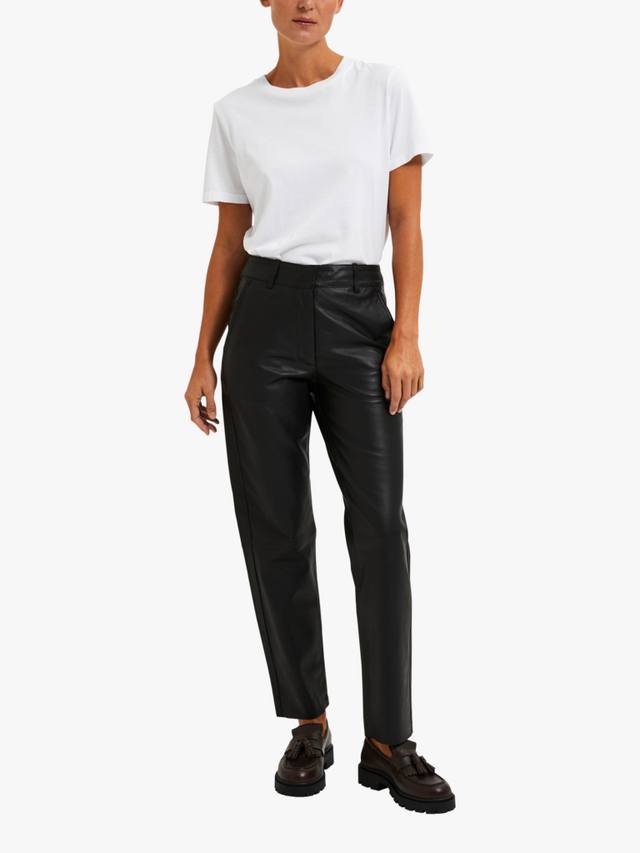 

Брюки Marie Mid Waist из кожи Selected, Black