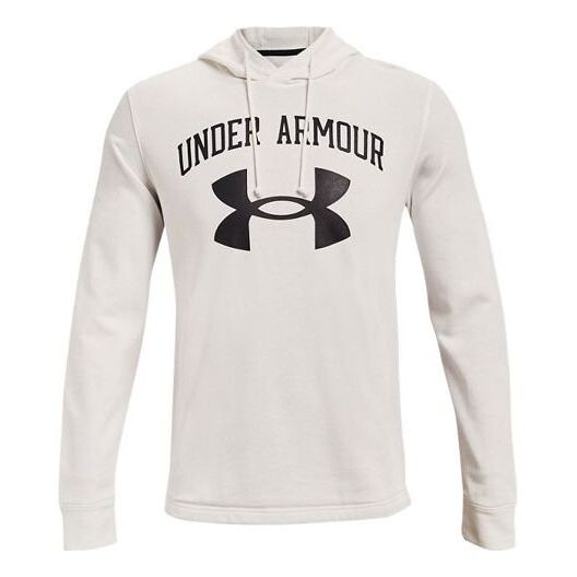 

Толстовка rival terry logo hoodie 'white black' Under Armour, белый
