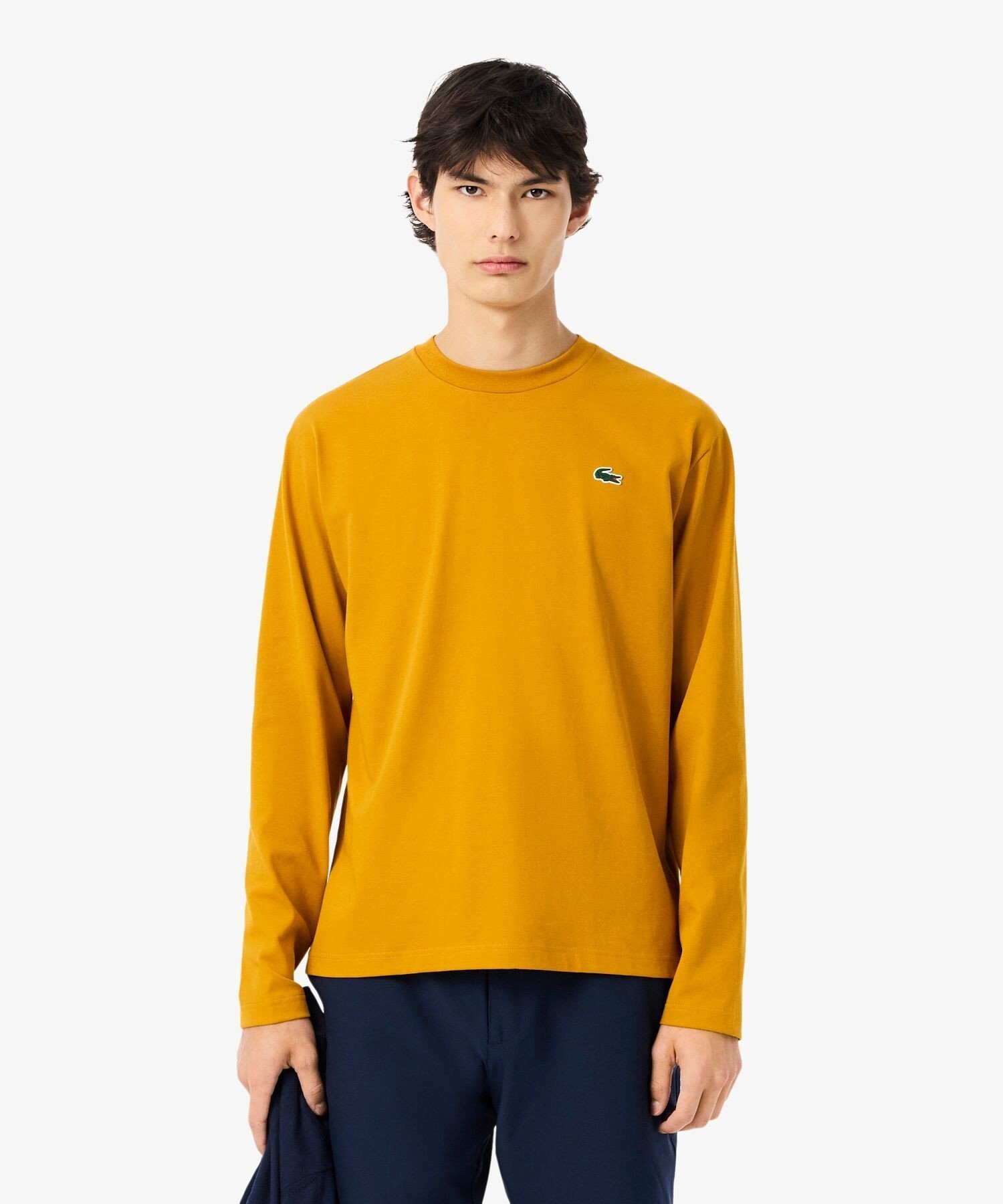 Футболка с длинными рукавами LACOSTE Golf с принтом на спине, сверхбыстрого высыхания, Yellow