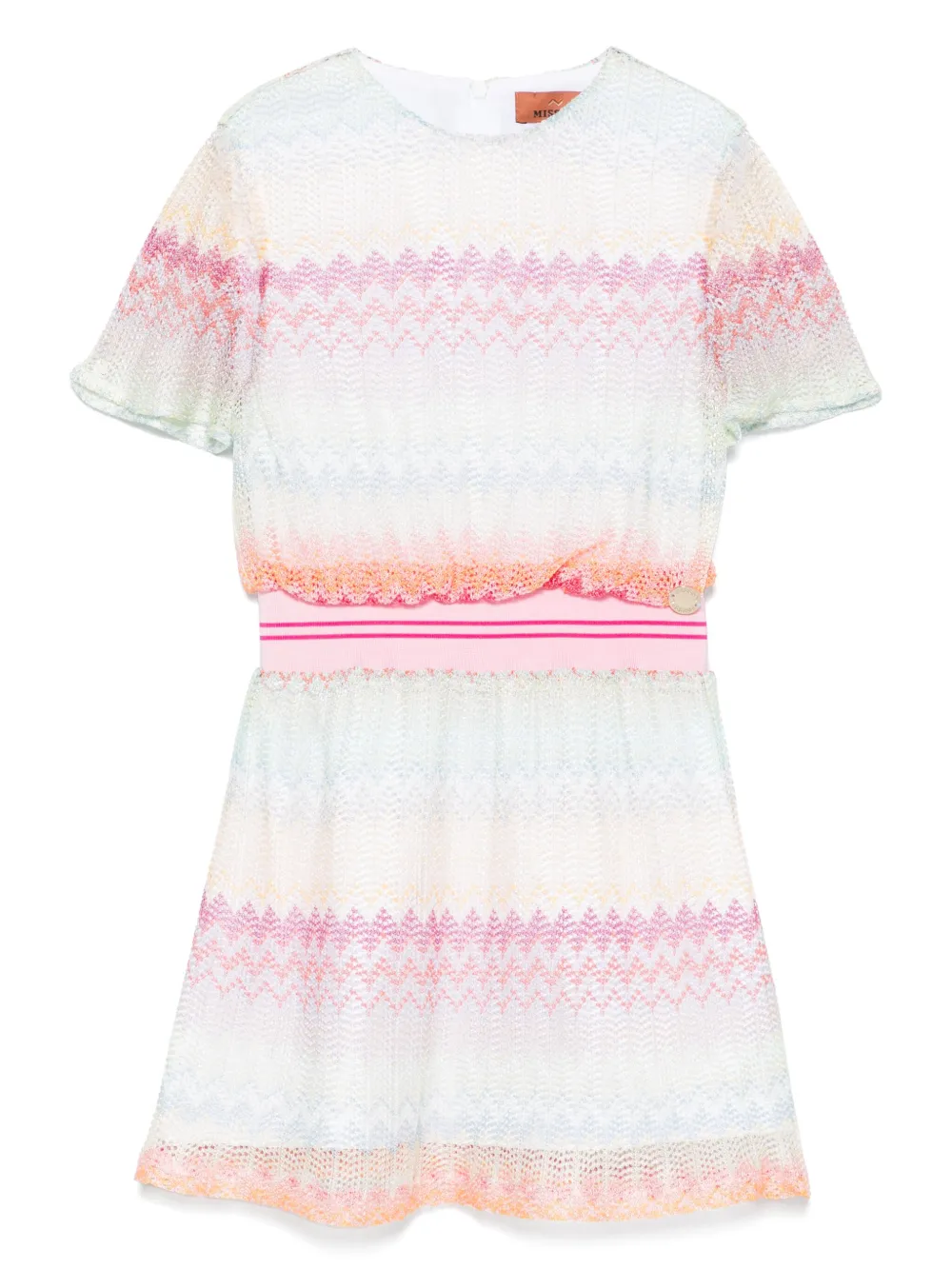 

Платье с узором зигзаг Missoni Kids, розовый