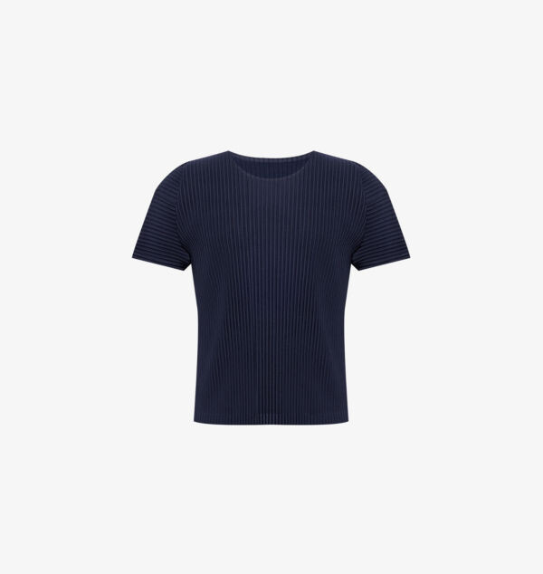 

Трикотажная футболка с круглым вырезом и складками Homme Plisse Issey Miyake, синий