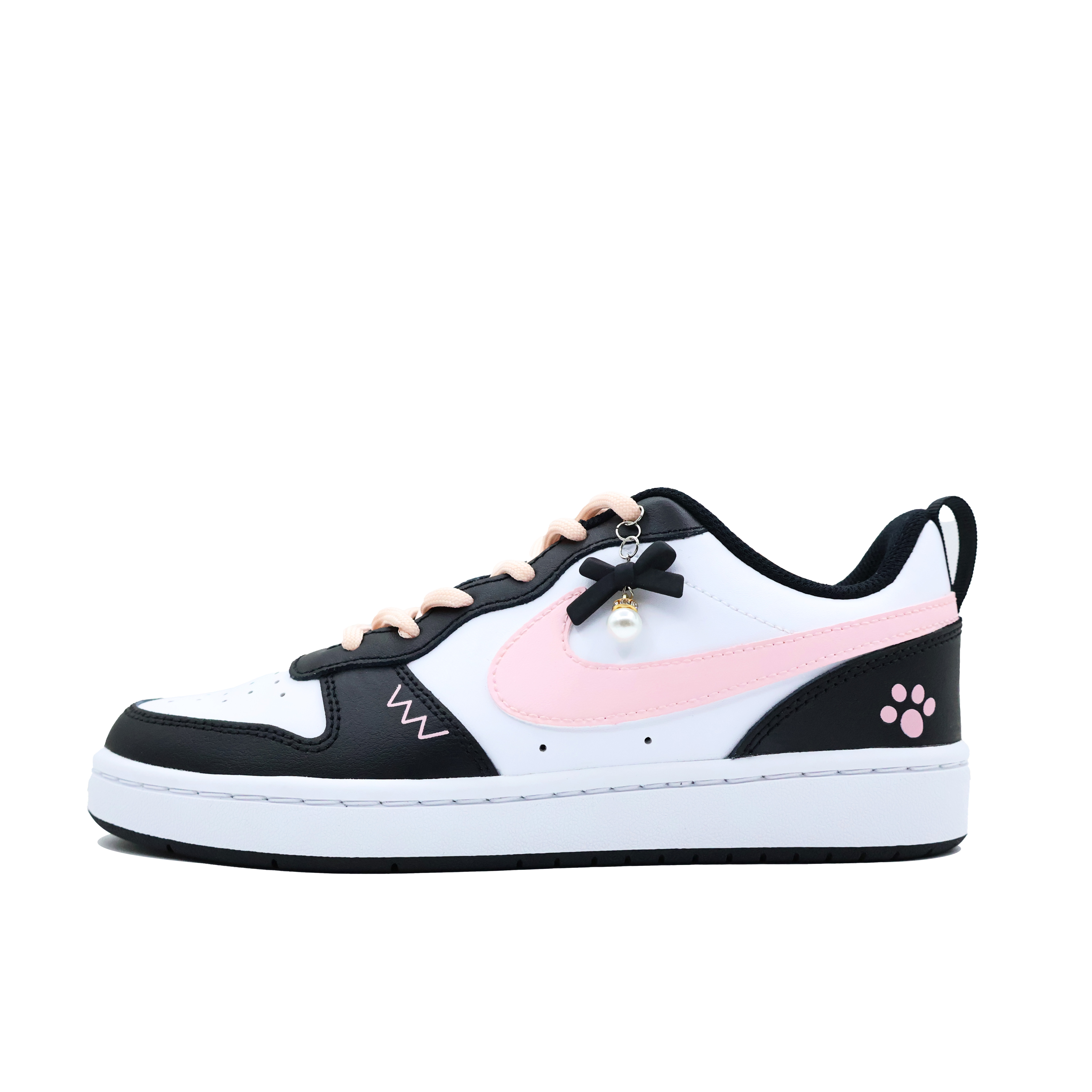 

Кроссовки Nike Court Borough 2 Skateboarding Shoes Women's Low-top Pink, черный/розовый