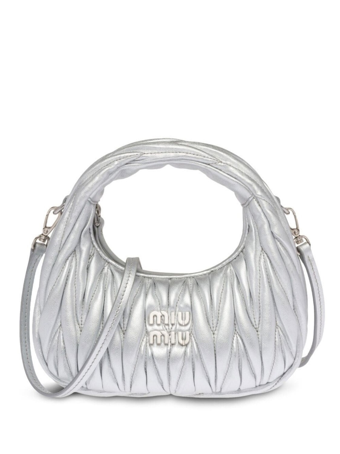 

Стеганая мини-сумка Miu Miu Wander, серый