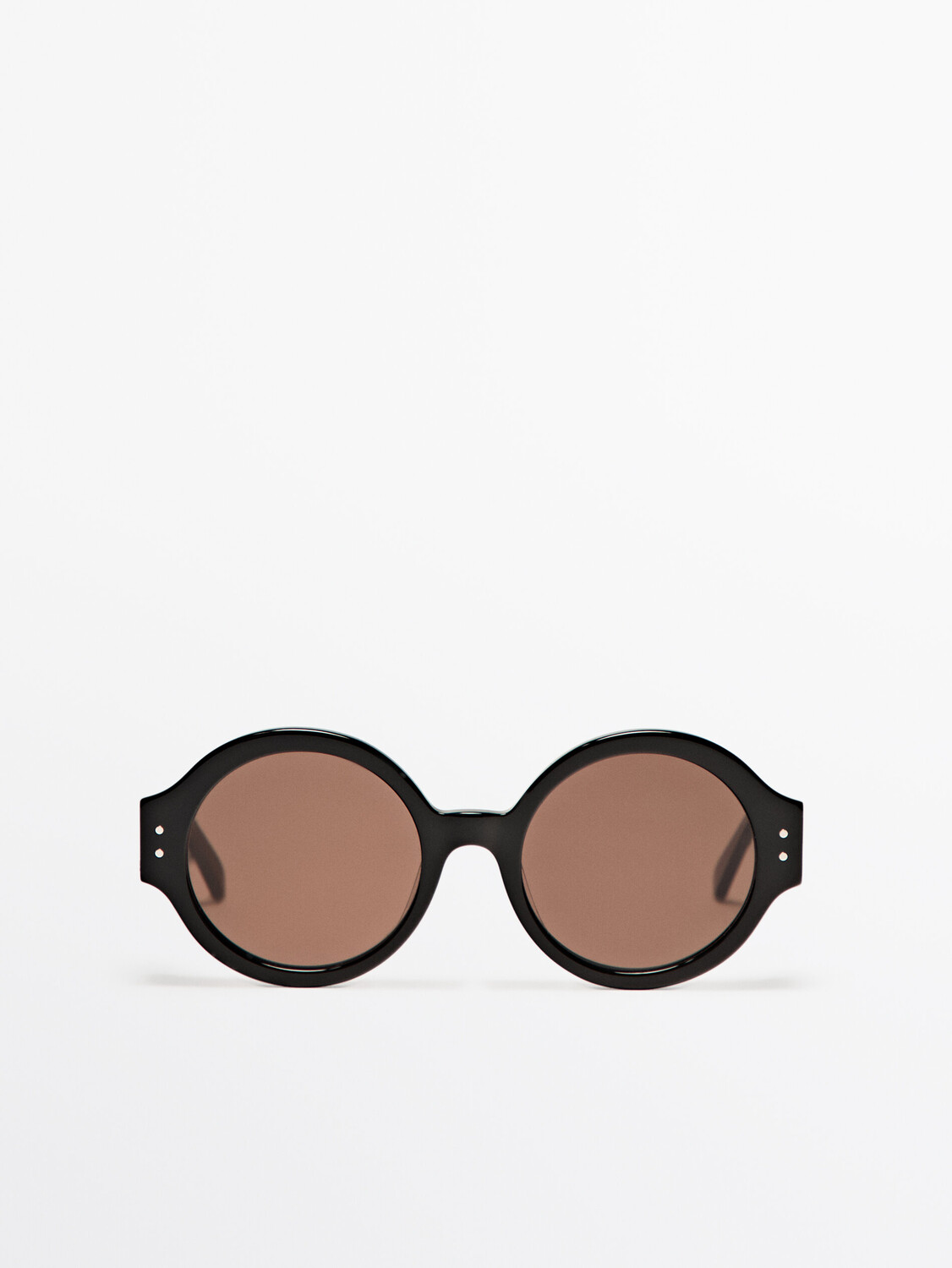 

Круглые солнцезащитные очки Massimo Dutti, черный