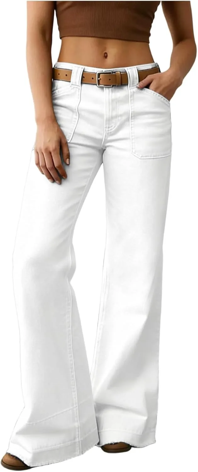 Женские джинсы High Waisted Baggy Boyfriend Stretchy Wide Leg
