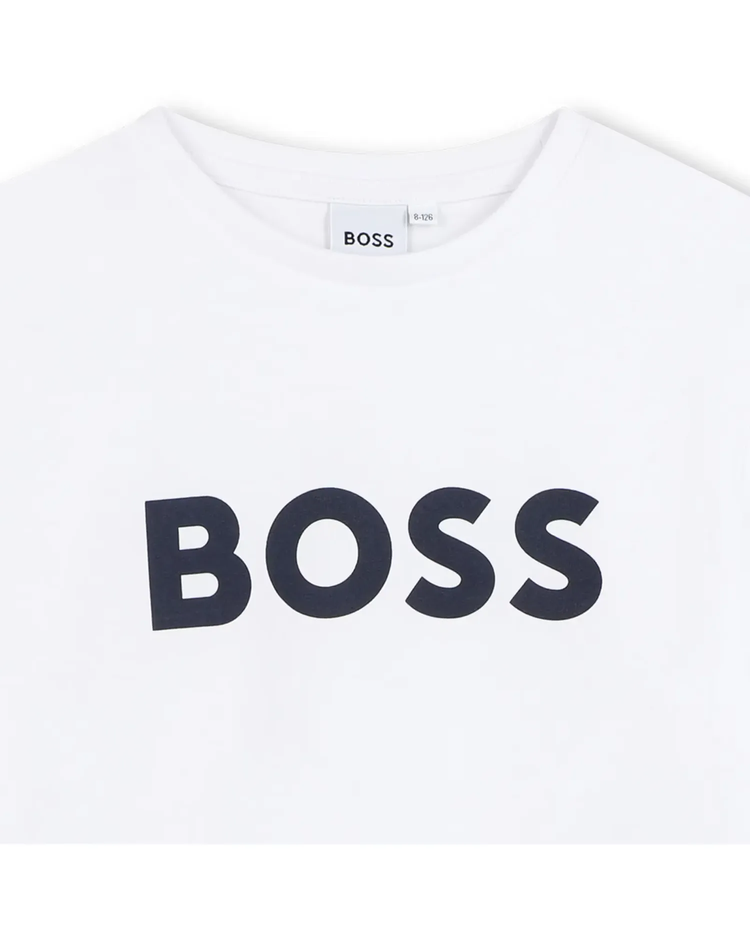 Футболка для мальчика с короткими рукавами с рисунком спереди из хлопка BOSS Kidswear, белый — фото 2