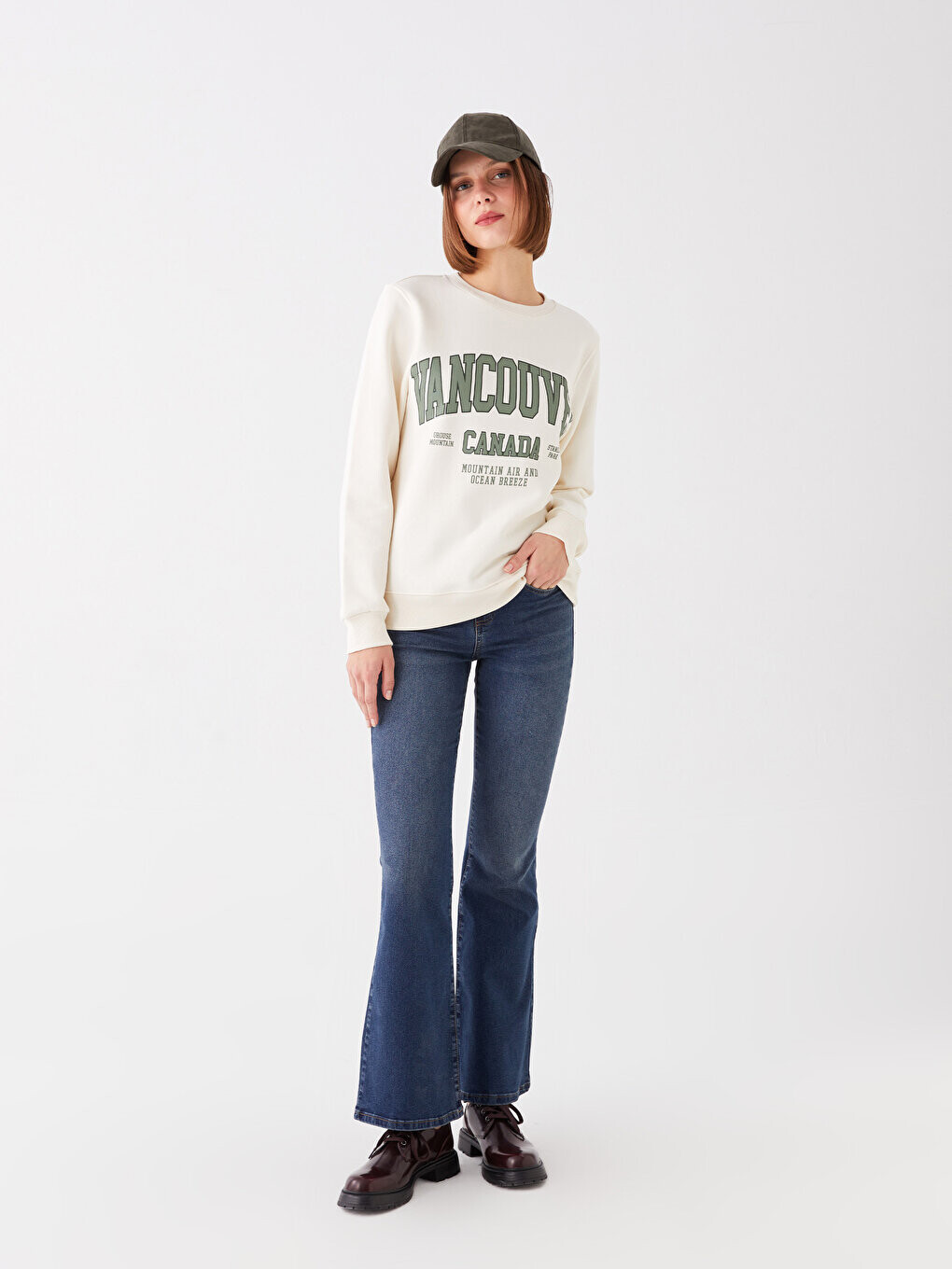 

Расклешенные женские джинсовые брюки LCW Jeans, темное родео