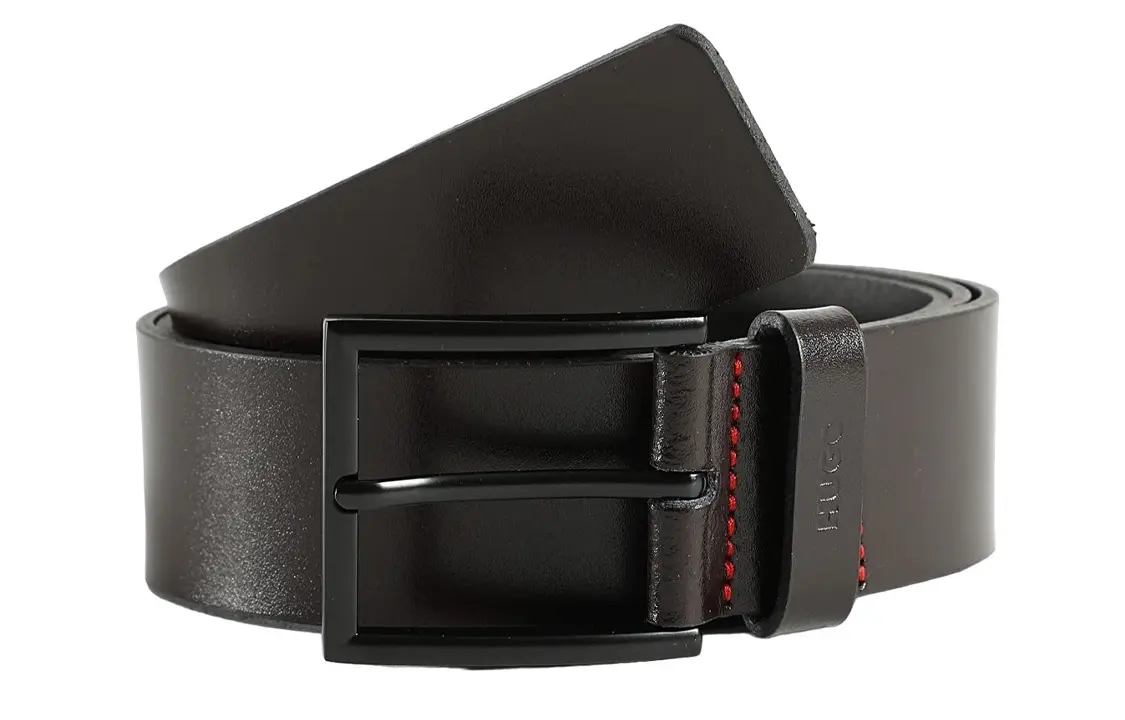 

HUGO BOSS Логотип эмблема пряжка мужская черная коричневая 4 см, Black/Brown