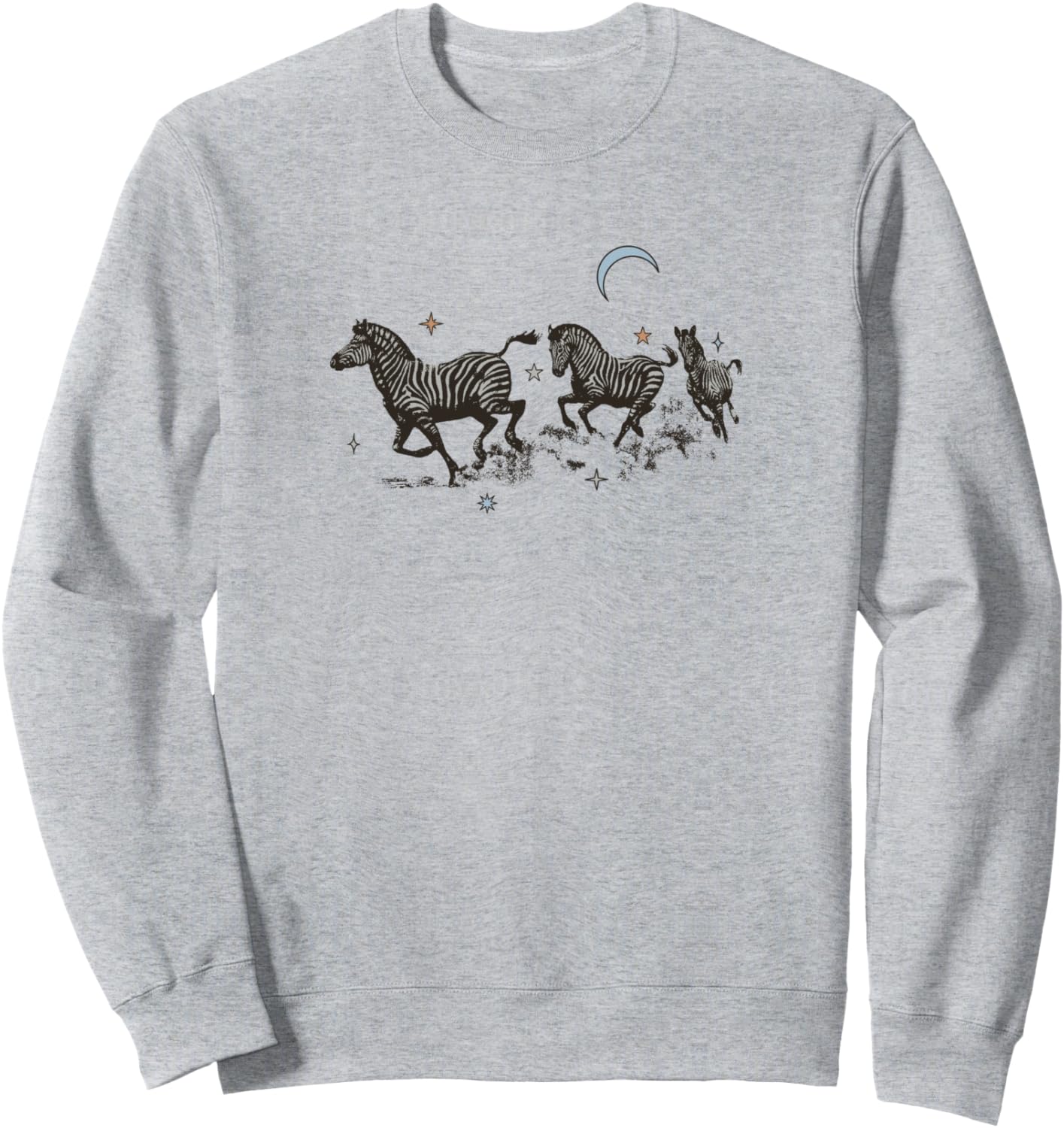 

Толстовка Running Zebras с изображением луны и звезд Trendy Apparel, серый