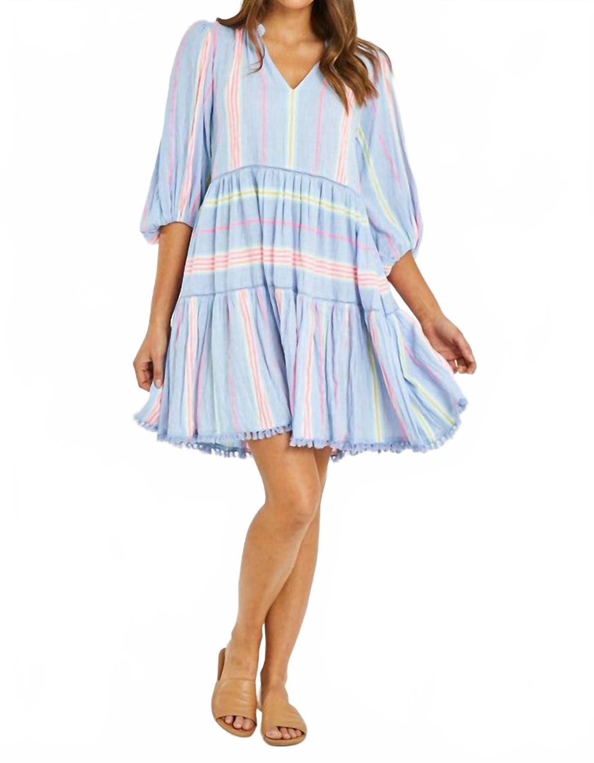 

Платье с V-образным вырезом неонового цвета, многоцветное синее Rubyyaya, Blue Multi