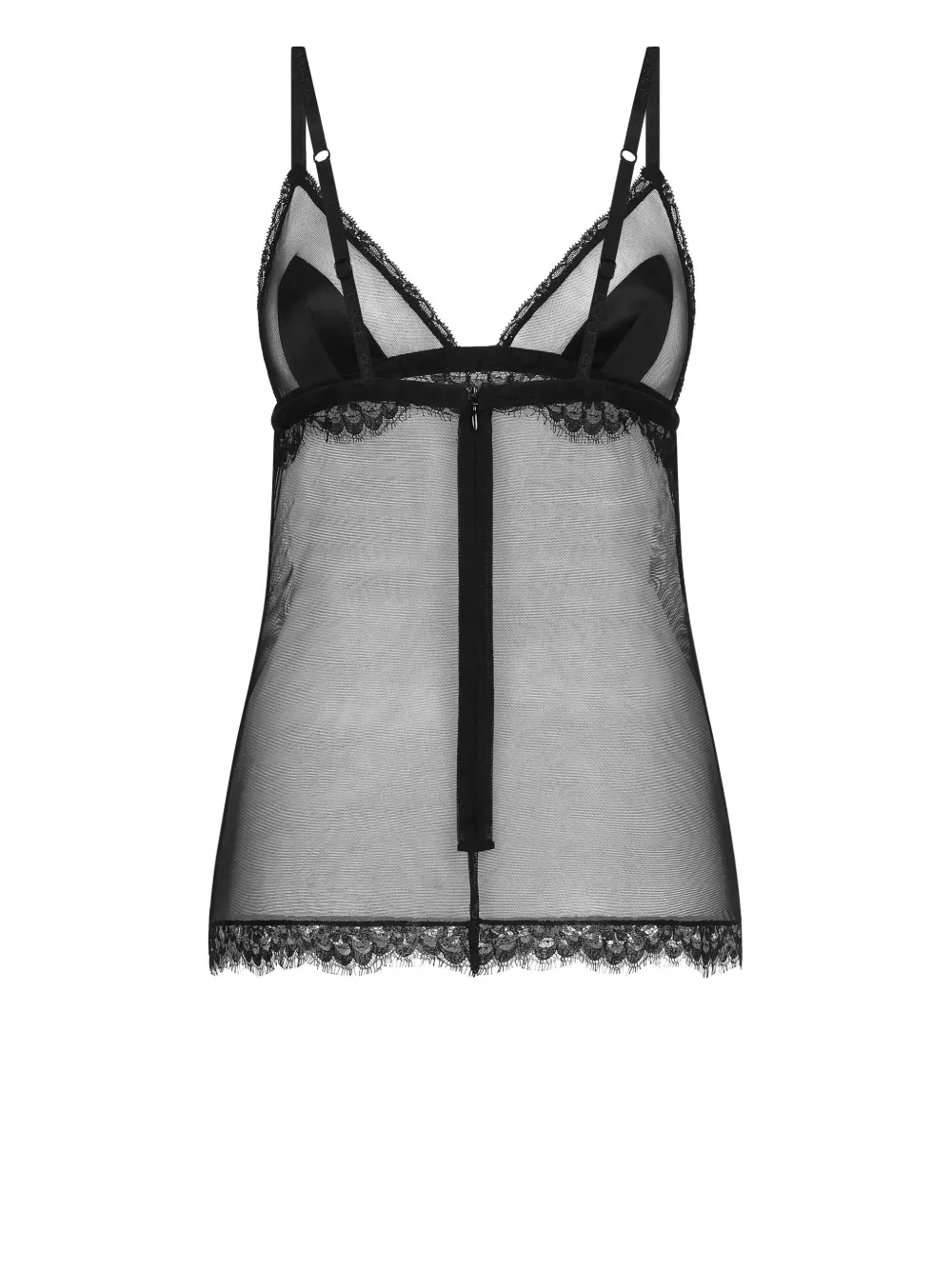 Топ на бретелях с кружевом DOLCE & GABBANA, черный — фото 2