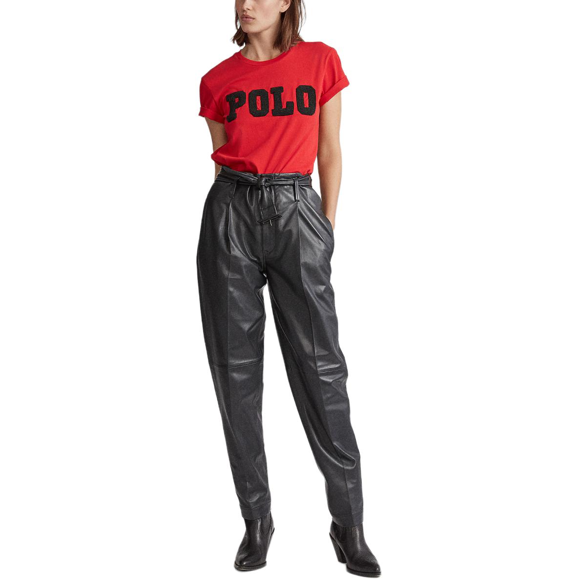 Обычная футболка женская Polo Ralph Lauren, красный — фото 2