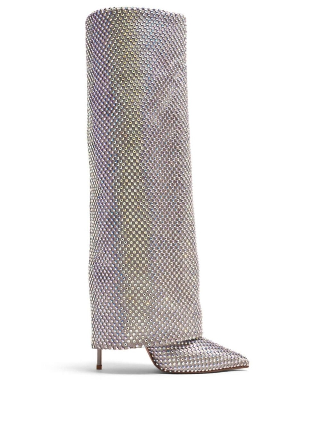 Le Silla сапоги Gilda 120 с кристаллами, серебряный
