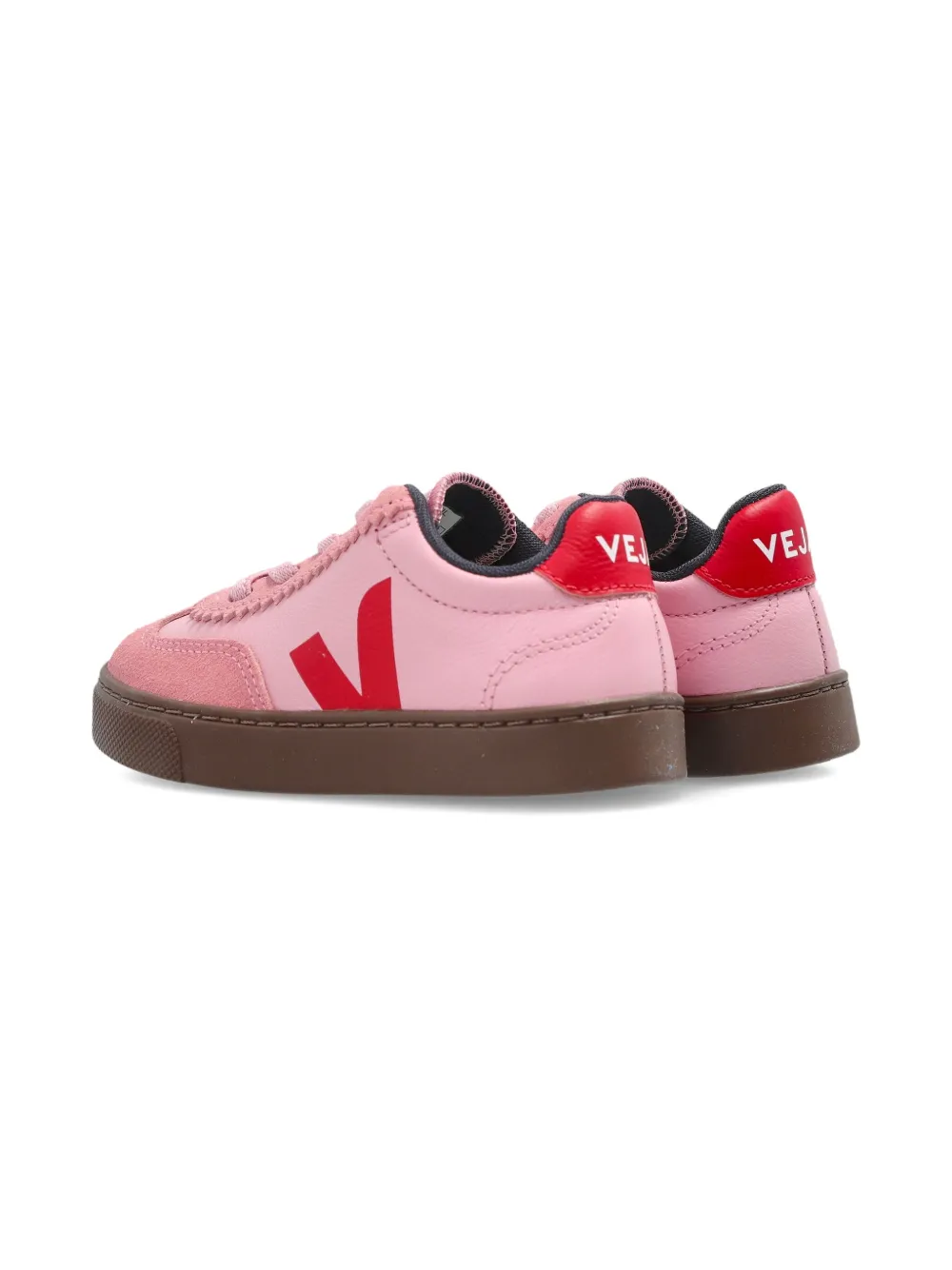 Кроссовки Volley из кожи с V-образным логотипом VEJA Kids, розовый — фото 3