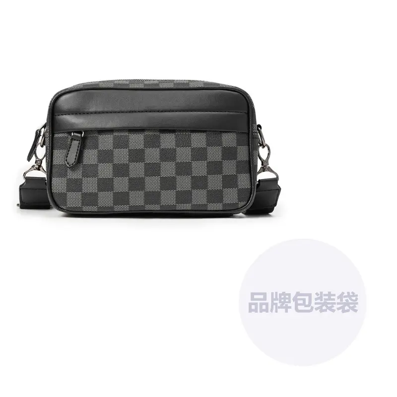 

CARTELO Черный унисекс квадратный плечевой рюкзак из ПВХ, Black Plaid