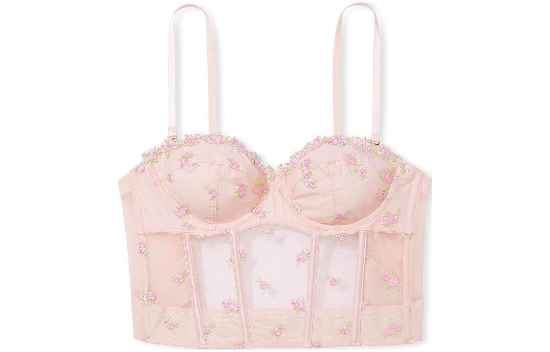

Женский бюстгальтер Victoria's Secret, цвет Cherry blossom pink embroidery