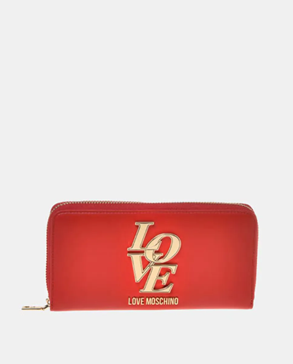 

Кошелек с застежкой-молнией Love Moschino, красный