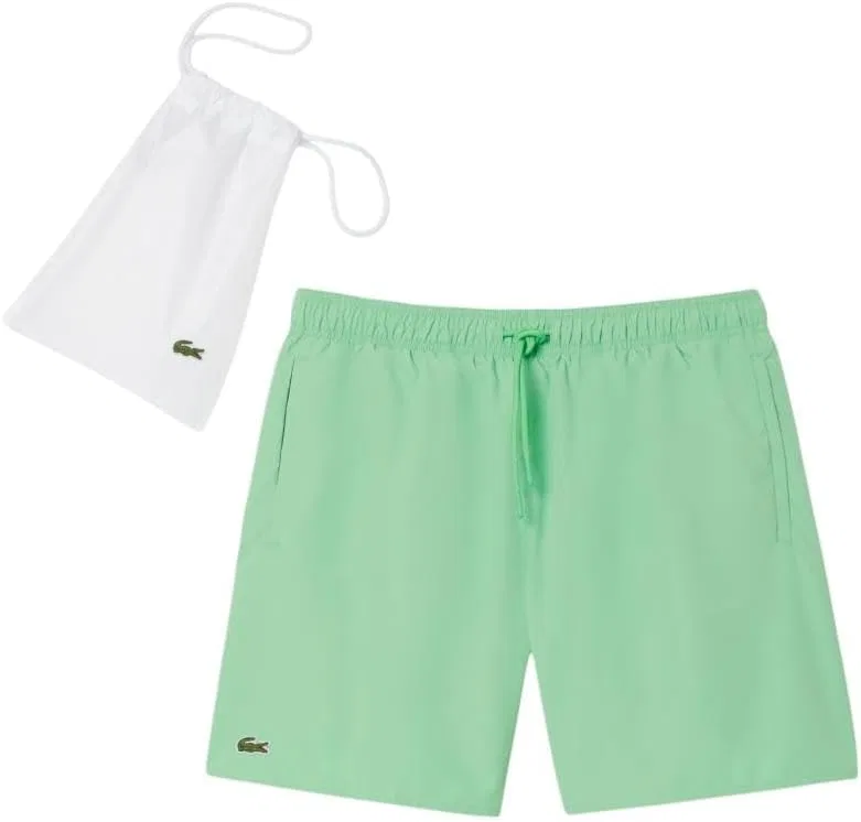 Мужские шорты Lacoste Mid Length Monochrome, зеленый — фото 4