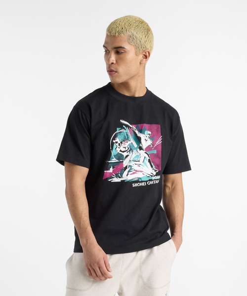 

Футболка с коротким рукавом, принт «Два меча», коллаборация с Сехеем Отани New Balance, черный