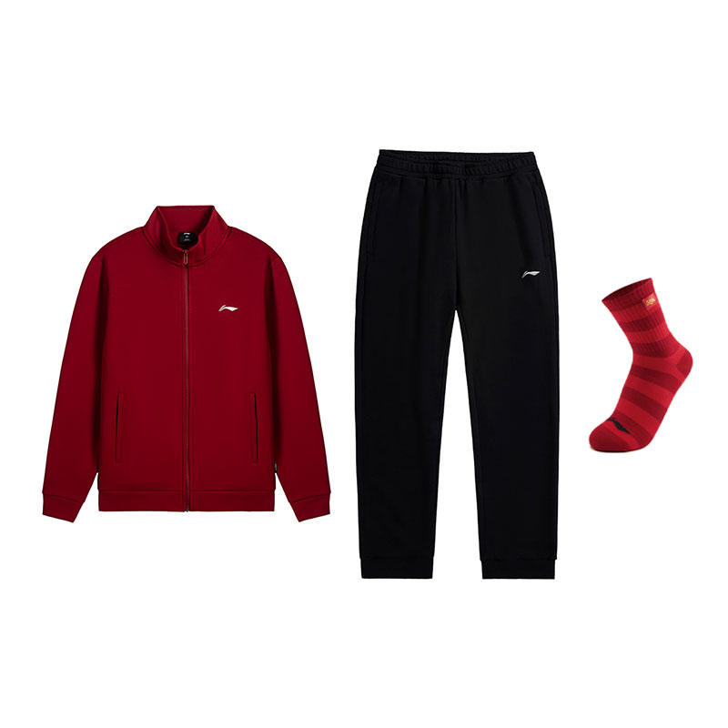 

Li Ning Casual Sportswear Men's Li-Ning, vintage красный top+черный pants (includes socks)